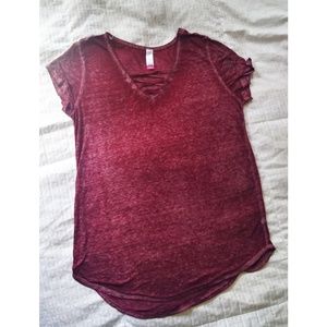 🆕 NO BOUNDARIES | Maroon Strappy Tee